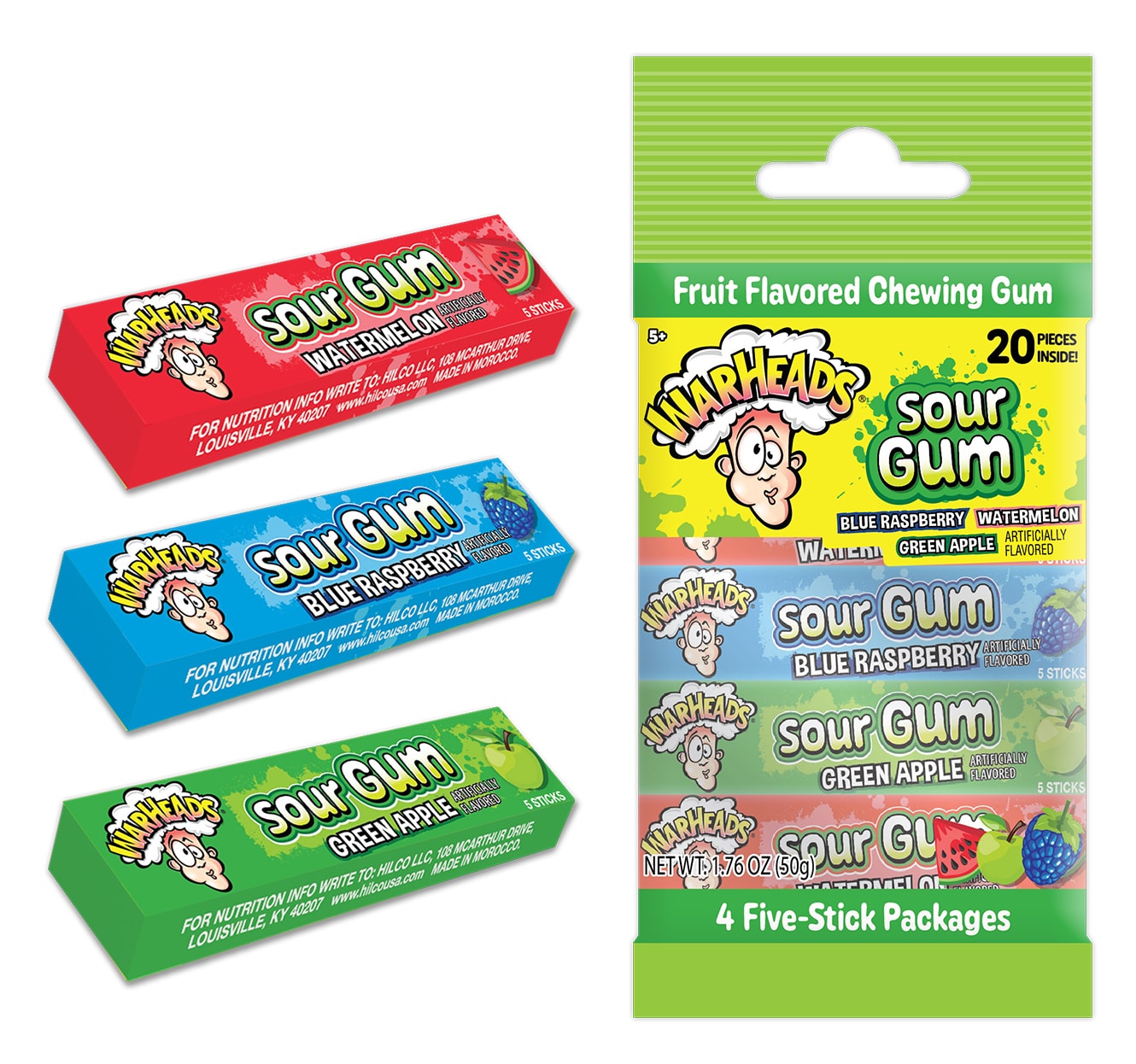 Warheads Sour Gum – Jujubes et Chocolats