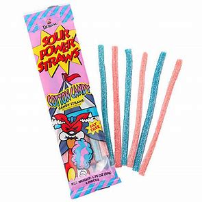 Sour Power Straws Cotton Candy